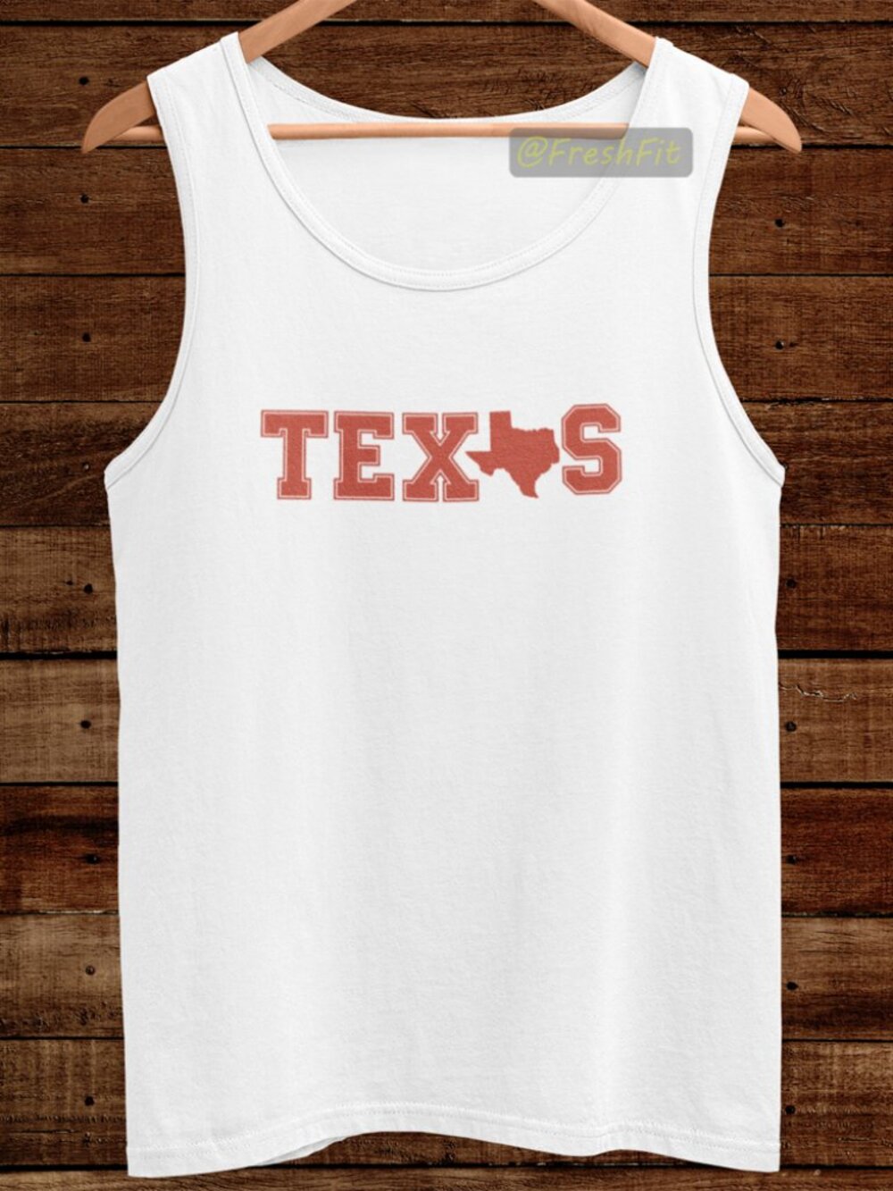 🆕Texas State Shape Name White Tank Top